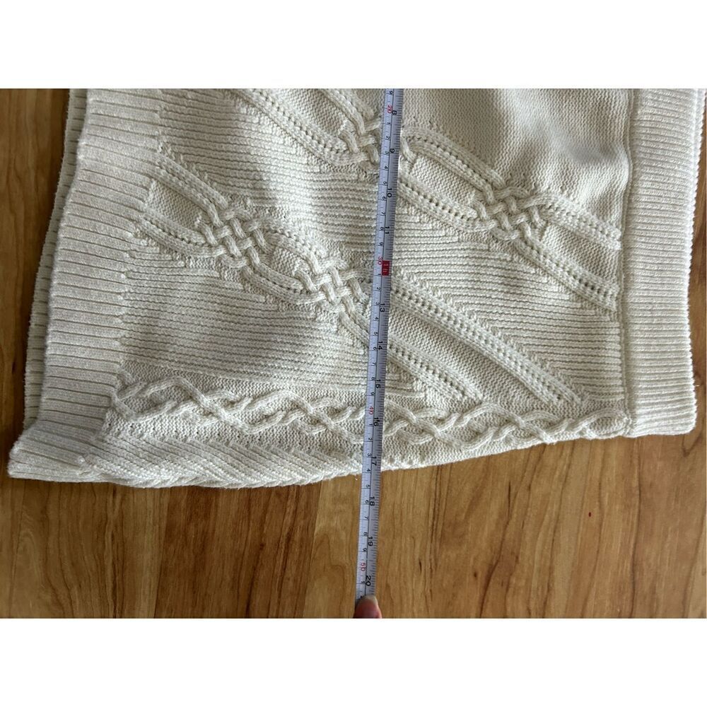 Anthropologie Maeve Cable-Knit Sweater Skirt Ivory size medium - Picture 8 of 9